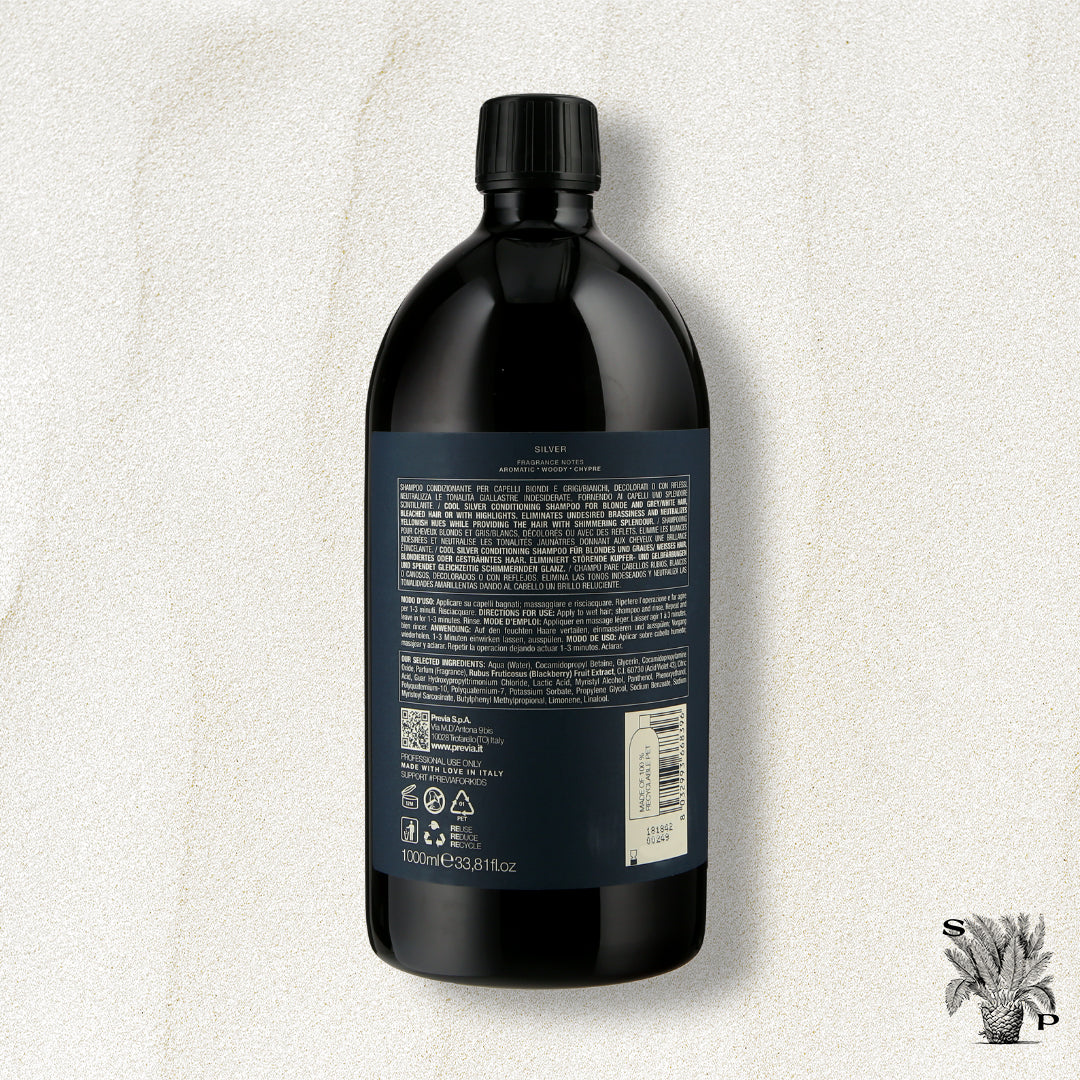 Previa PLATINIUM BLONDE Silver Shampoo Natural Organic Ingredients (1000ml)