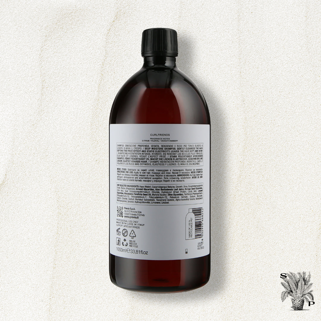Previa SMOOTHING DEFINED CURLS Curlfriends Shampoo Natural Organic Ingredients (1000ml)